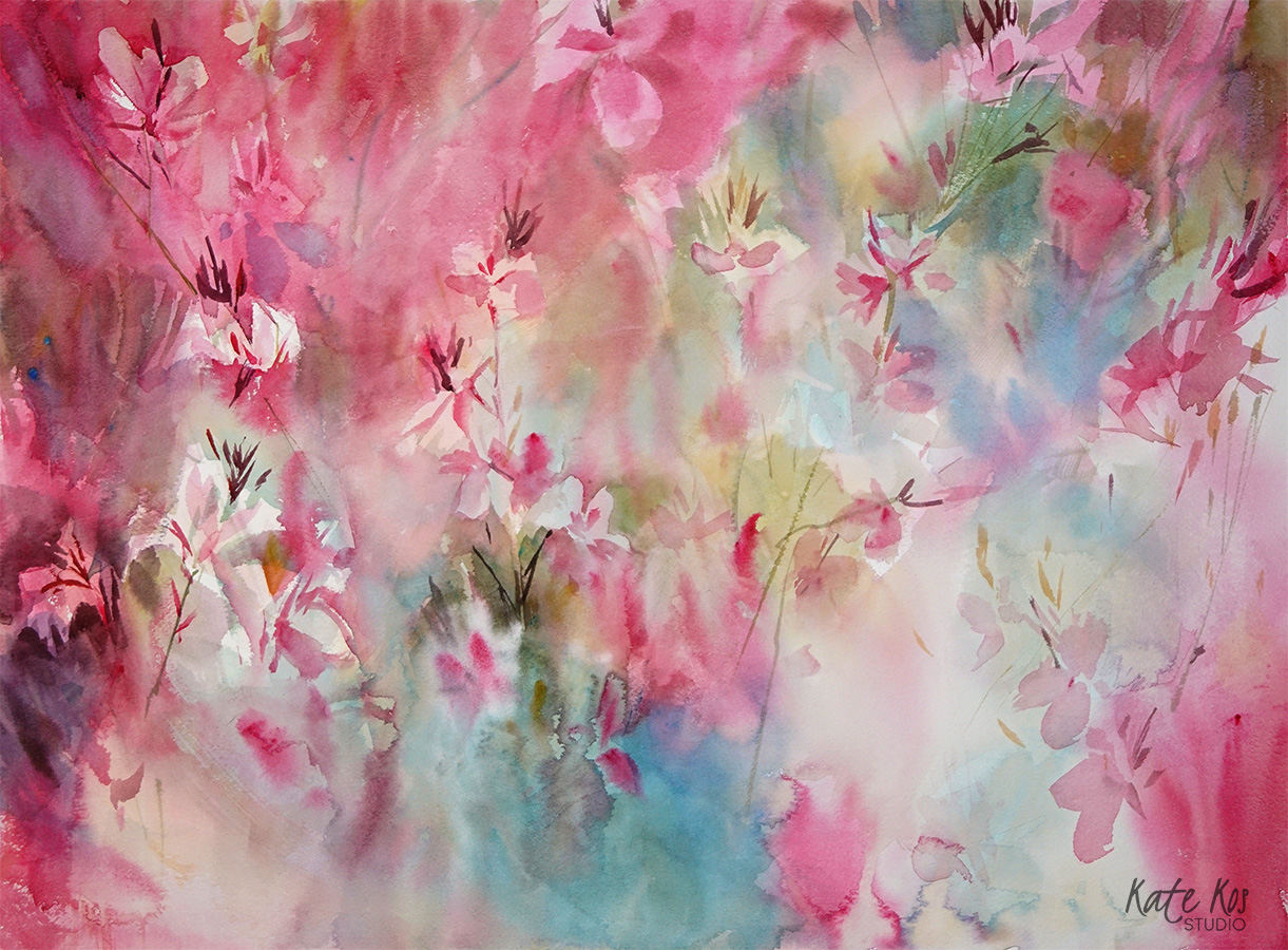 Gaura watercolor