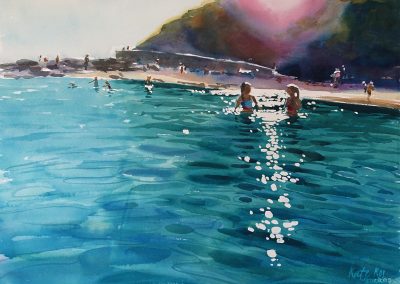 2017 art painting watercolor beach ballymoney by Kate Kos - Forever Young