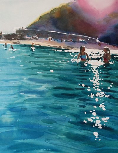 2017 art painting watercolor beach ballymoney by Kate Kos - Forever Young