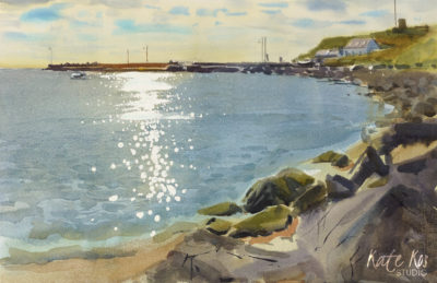 2020 art painting watercolour seascape plein air Cahore by Kate Kos - Let Me Stop Here