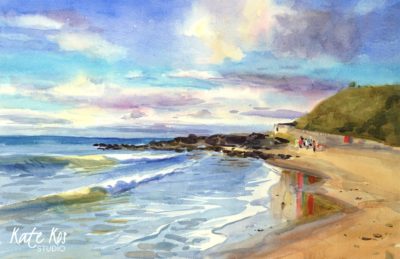 2020 art painting watercolor seascape Ballymoeny by Kate Kos - My Blue World