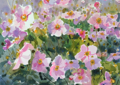 2020 art painting watercolor floral anemones windflowers by Kate Kos - September Charm