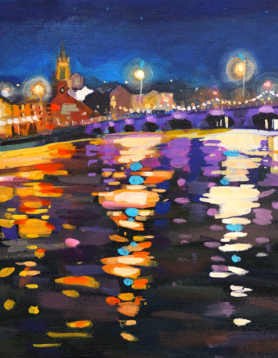 2021 art painting acrylic seascape reflections Arklow bridge by Kate Kos - 19 Arches