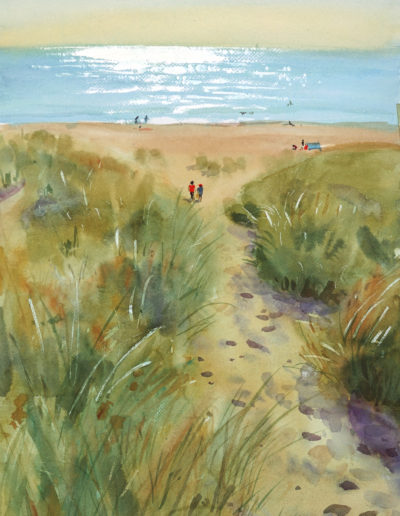2020 art painting watercolor seascape plein air by Kate Kos - Old Bawn