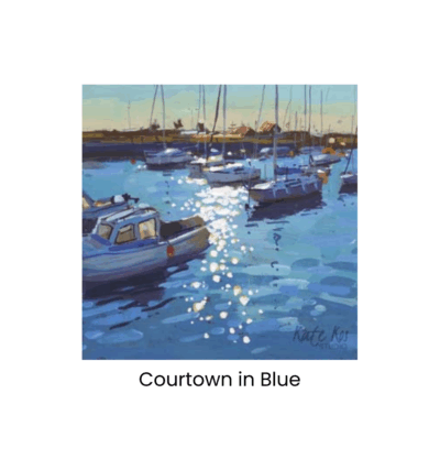 4x4in canvas block - Courtown in Blue